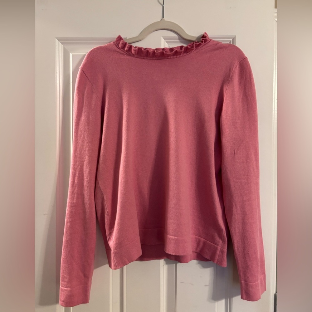 JCREW Factory Cotton Ruffle-neck Sweater